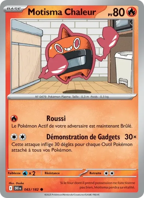 Carte Pokémon Motisma Chaleur 043/182, extension Rivalités Destinées
