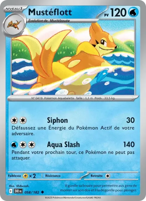 Carte Pokémon Mustéflott 058/182, extension Rivalités Destinées