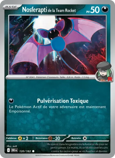Carte Pokémon Nosferapti de la Team Rocket 120/182, extension Rivalités Destinées