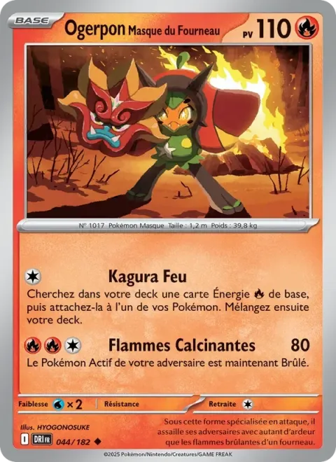 Carte Pokémon Ogerpon Masque du Fourneau 044/182, extension Rivalités Destinées