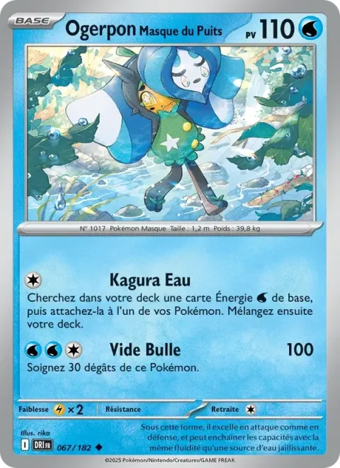 Carte Pokémon Ogerpon Masque du Puits 067/182, extension Rivalités Destinées