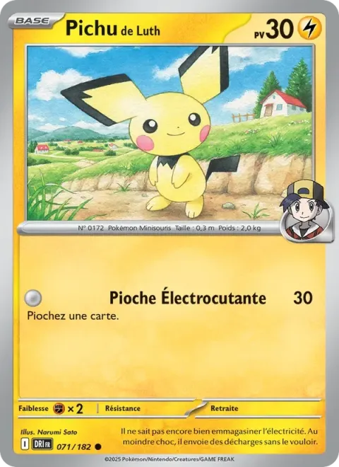 Carte Pokémon Pichu de Luth 071/182, extension Rivalités Destinées