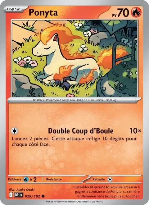 Carte Pokémon Ponyta 029/182, extension Rivalités Destinées