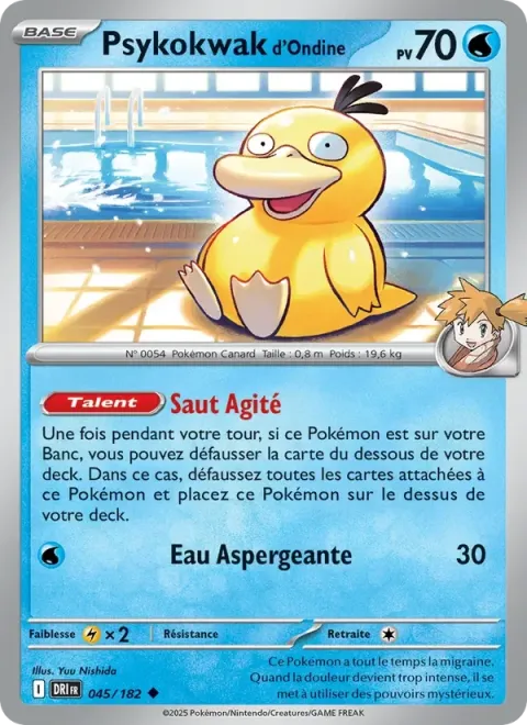Carte Pokémon Psykokwak d’Ondine 045/182, extension Rivalités Destinées