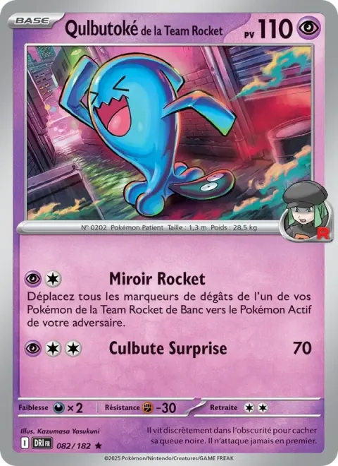 Carte Pokémon Qulbutoké de la Team Rocket 082/182, extension Rivalités Destinées
