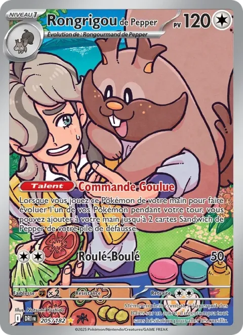 Carte Pokémon Rongrigou de Pepper 205/182, extension Rivalités Destinées