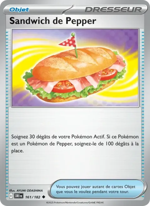 Carte Pokémon Sandwich de Pepper 161/182, extension Rivalités Destinées