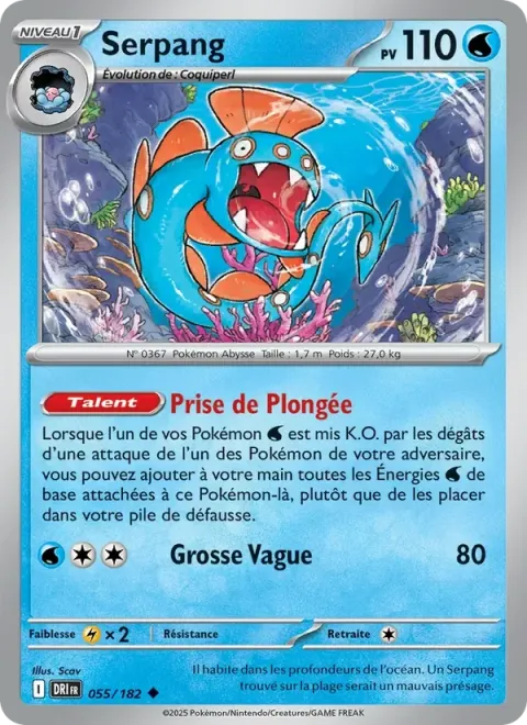 Carte Pokémon Serpang 055/182, extension Rivalités Destinées
