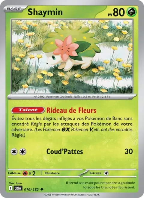 Carte Pokémon Shaymin 010/182, extension Rivalités Destinées