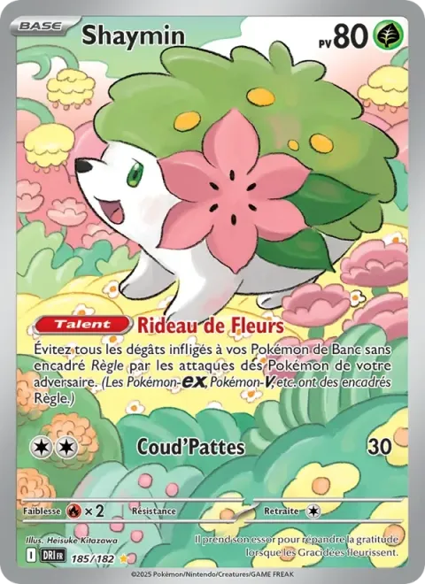 Carte Pokémon Shaymin 185/182, extension Rivalités Destinées