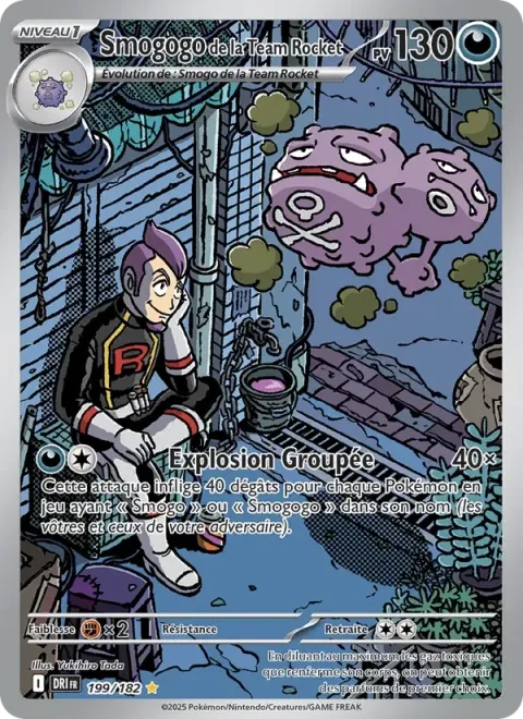 Carte Pokémon Smogogo de la Team Rocket 199/182, extension Rivalités Destinées