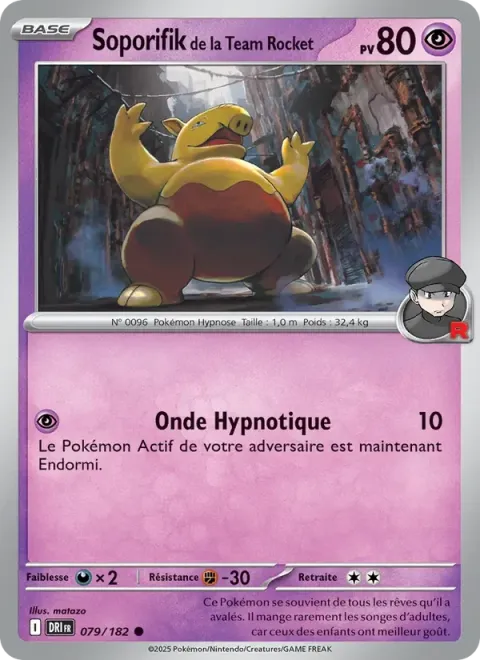 Carte Pokémon Soporifik de la Team Rocket 079/182, extension Rivalités Destinées