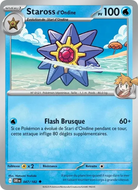 Carte Pokémon Staross d’Ondine 047/182, extension Rivalités Destinées