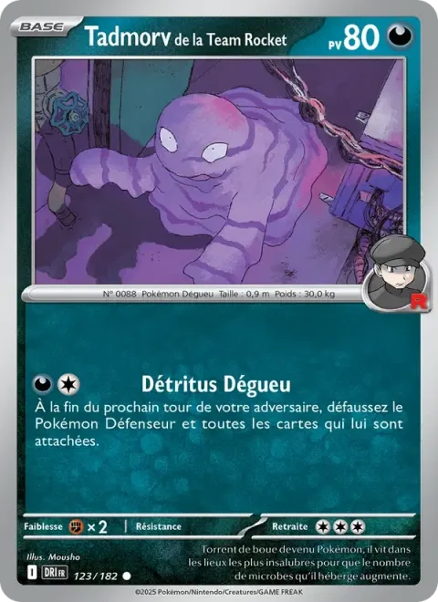 Carte Pokémon Tadmorv de la Team Rocket 123/182, extension Rivalités Destinées