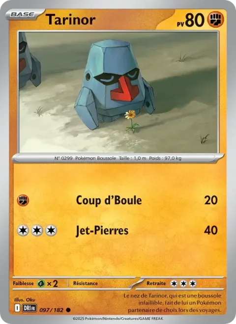 Carte Pokémon Tarinor 097/182, extension Rivalités Destinées