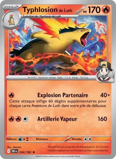 Carte Pokémon Typhlosion de Luth 034/182, extension Rivalités Destinées
