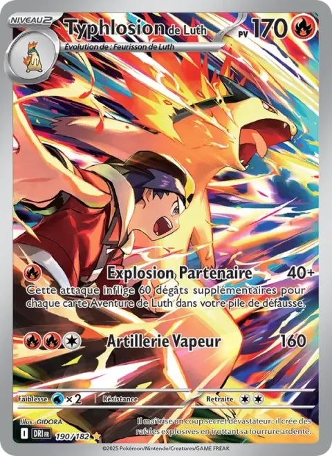Carte Pokémon Typhlosion de Luth 190/182, extension Rivalités Destinées