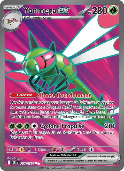 Carte Pokémon Yanmega-ex 206/182, extension Rivalités Destinées
