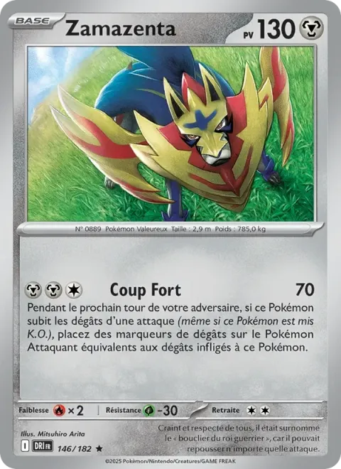 Carte Pokémon Zamazenta 146/182, extension Rivalités Destinées