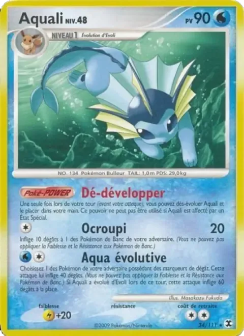 Carte Pokémon Aquali Niv. 48 034/111, extension Rivaux Émergeants