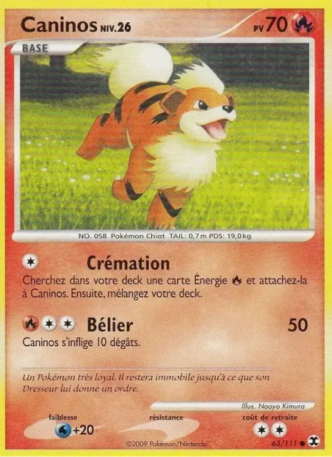 Carte Pokémon Caninos Niv. 26 063/111, extension Rivaux Émergeants