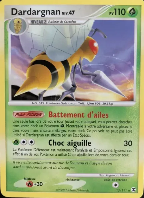 Carte Pokémon Dardargnan Niv. 47 015/111, extension Rivaux Émergeants