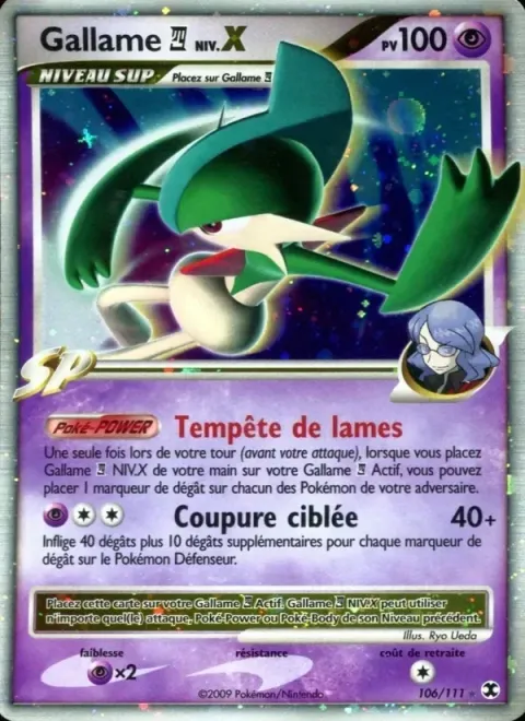 Carte Pokémon Gallame 4 Niv. X 106/111, extension Rivaux Émergeants