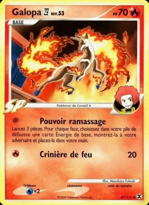 Carte Pokémon Galopa 4 Niv. 53 047/111, extension Rivaux Émergeants