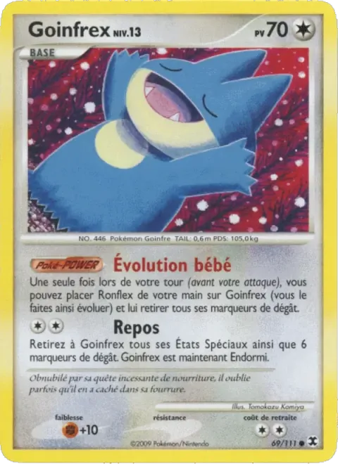Carte Pokémon Goinfrex Niv. 13 069/111, extension Rivaux Émergeants