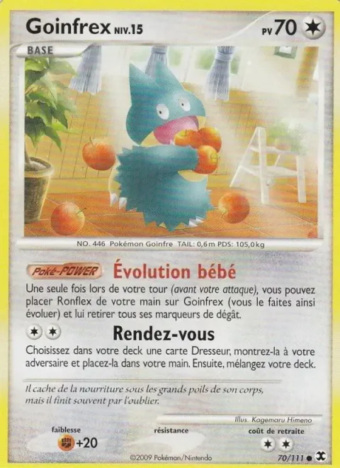 Carte Pokémon Goinfrex Niv. 15 070/111, extension Rivaux Émergeants