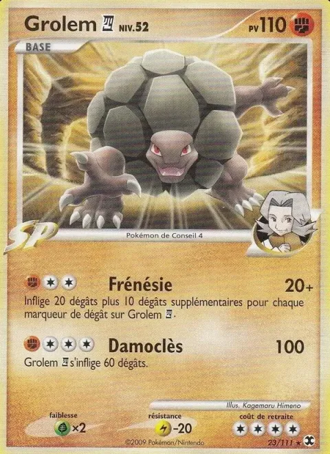 Carte Pokémon Grolem 4 Niv. 52 023/111, extension Rivaux Émergeants
