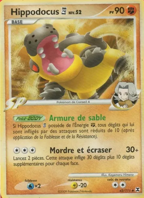 Carte Pokémon Hippodocus 4 Niv. 52 042/111, extension Rivaux Émergeants