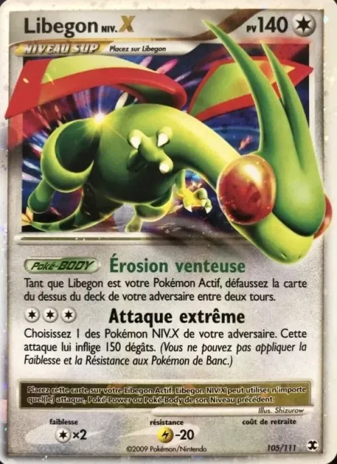 Carte Pokémon Libegon Niv. X 105/111, extension Rivaux Émergeants