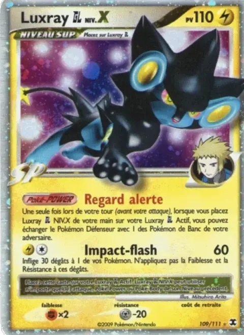 Carte Pokémon Luxray GL Niv. X 109/111, extension Rivaux Émergeants