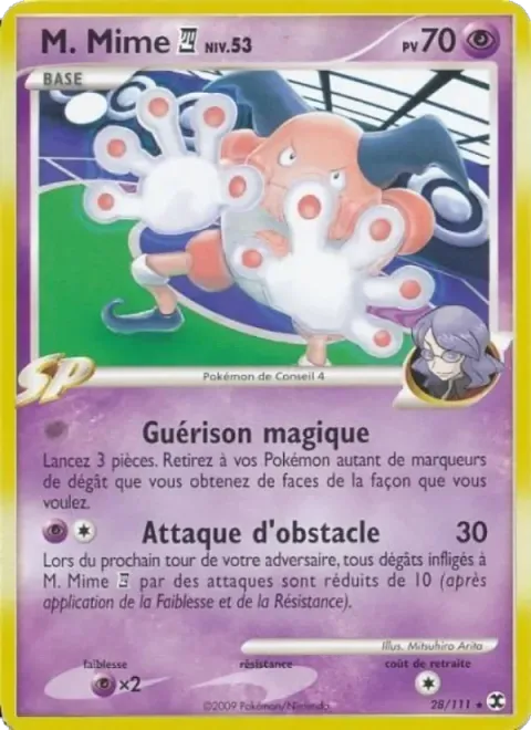 Carte Pokémon M. Mime 4 Niv. 53 028/111, extension Rivaux Émergeants