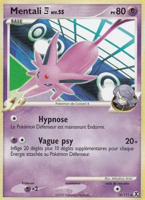 Carte Pokémon Mentali 4 Niv. 55 018/111, extension Rivaux Émergeants