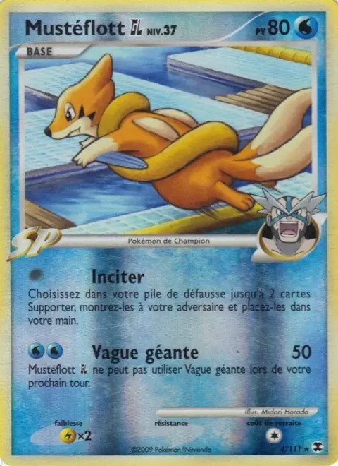 Carte Pokémon Mustéflott GL Niv. 37 004/111, extension Rivaux Émergeants