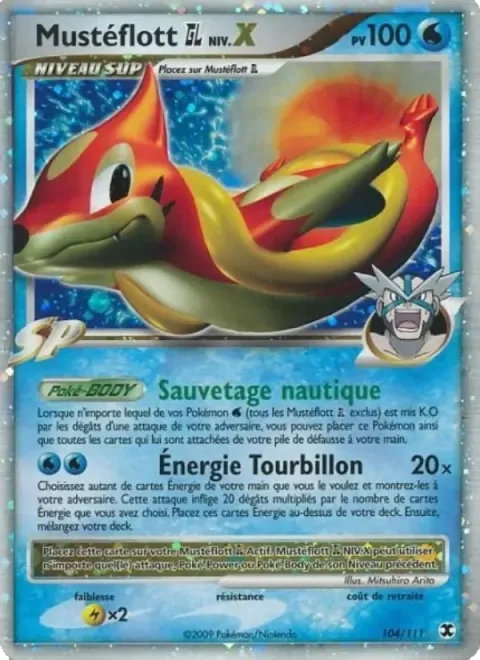 Carte Pokémon Mustéflott GL Niv. X 104/111, extension Rivaux Émergeants