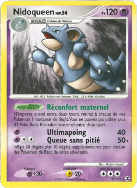 Carte Pokémon Nidoqueen Niv. 54 030/111, extension Rivaux Émergeants