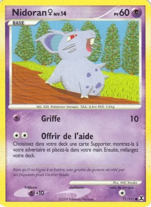 Carte Pokémon Nidoran♀ Niv. 14 071/111, extension Rivaux Émergeants