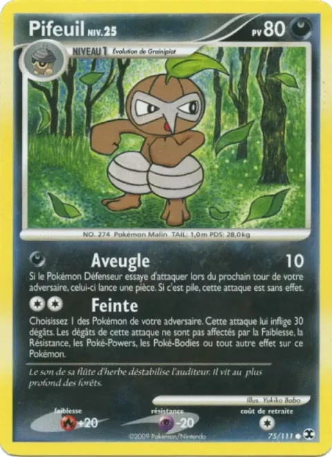 Carte Pokémon Pifeuil Niv. 25 075/111, extension Rivaux Émergeants