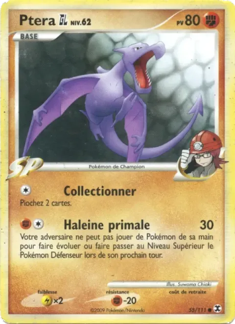 Carte Pokémon Ptera GL Niv. 62 055/111, extension Rivaux Émergeants
