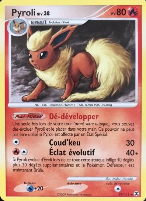 Carte Pokémon Pyroli Niv. 38 019/111, extension Rivaux Émergeants