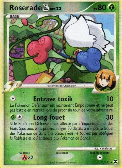 Carte Pokémon Roserade GL Niv. 22 012/111, extension Rivaux Émergeants