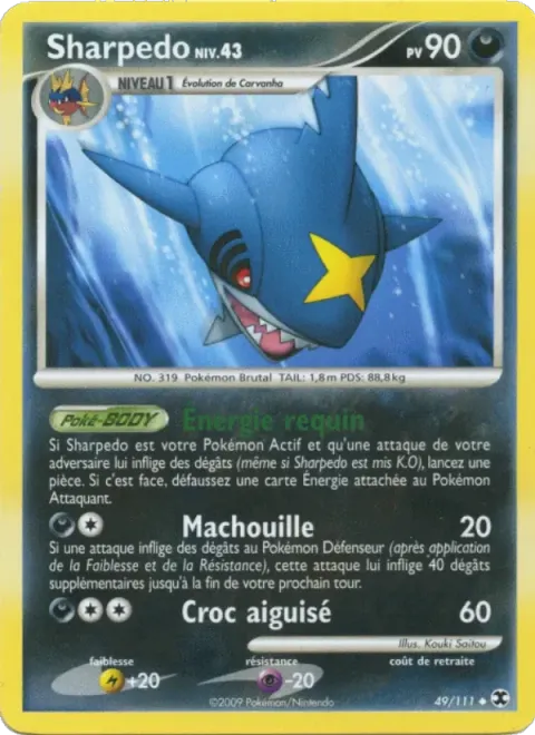 Carte Pokémon Sharpedo Niv. 43 049/111, extension Rivaux Émergeants