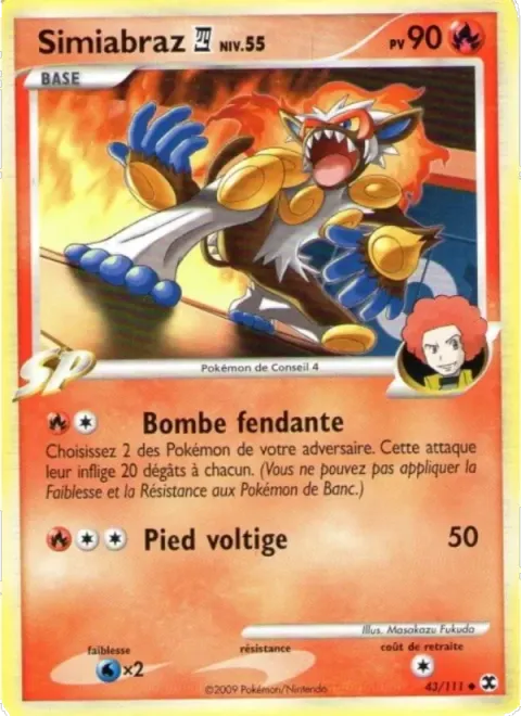 Carte Pokémon Simiabraz 4 Niv. 55 043/111, extension Rivaux Émergeants