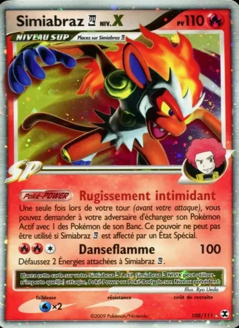 Carte Pokémon Simiabraz 4 Niv. X 108/111, extension Rivaux Émergeants