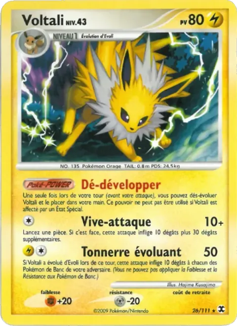 Carte Pokémon Voltali Niv. 43 026/111, extension Rivaux Émergeants