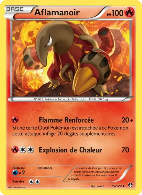Carte Pokémon Aflamanoir 015/122, extension Rupture Turbo