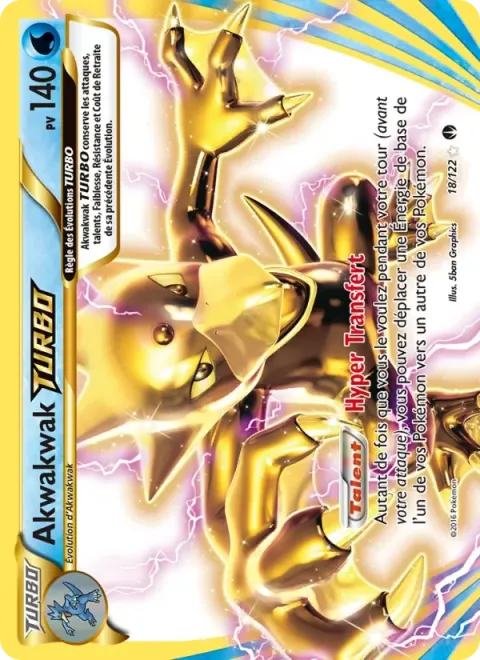 Carte Pokémon Akwakwak TURBO 018/122, extension Rupture Turbo
